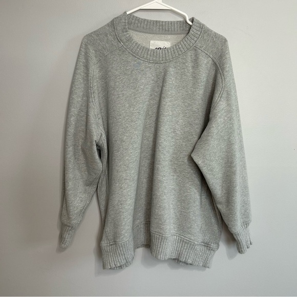 Aerie Soft Heather Gray Crew Neck Oversized Sweatshirt Women’s Size Medium - Picture 2 of 7